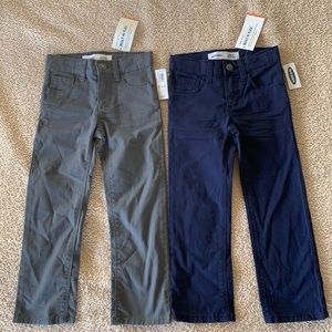 NWT 4T Toddler Old Navy Pants 2 Pairs Blue & Grey